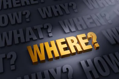 Focus On Asking Where? Stock Illustration