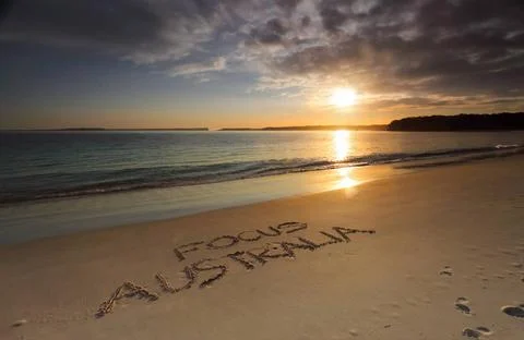 Focus on Australia Greenpatch Beach Early morning along Greenpatch Beach..... 写真素材