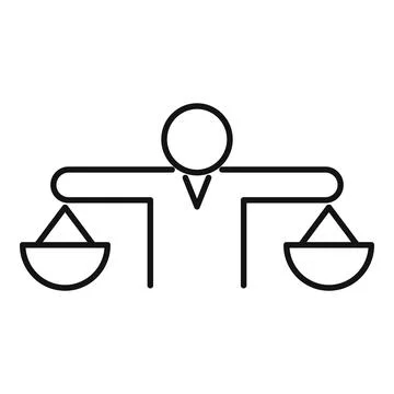 Focus balance icon outline vector. Social trust Stock Illustration