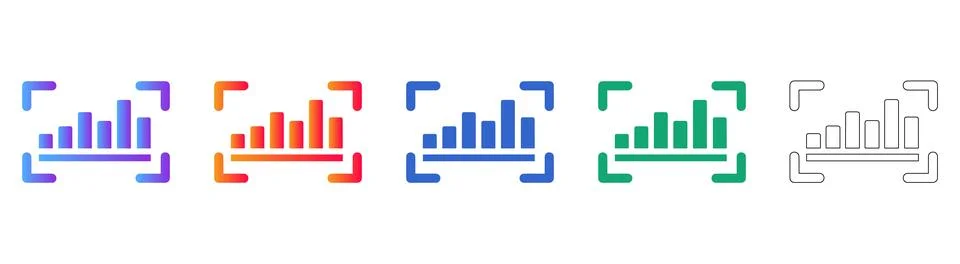Focus Bar Graph Data Visualization Set Stock Illustration