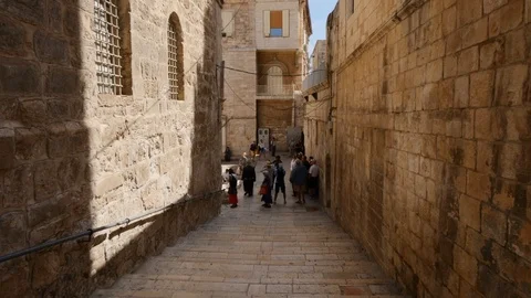 Focus On Basilica Of The Holy Sepulcher, Jerusalem, Israel Stock Footage 90579180