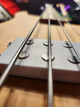 Focus on Bass Strings Stock Photos