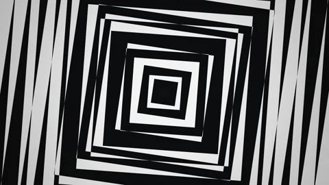 Focus on black and white square patterns with concentric Stock Footage 339341414