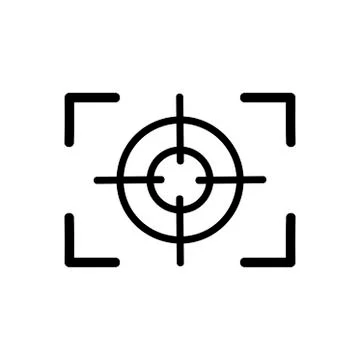 Focus black icon vector on a white background Stock Illustration