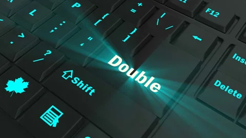 Focus on the blue glowing Double button Stock Footage 100687400