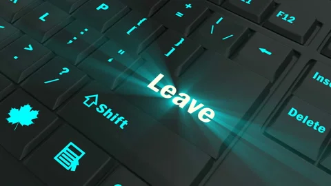 Focus on the blue glowing Leave button Stock Footage 100688182