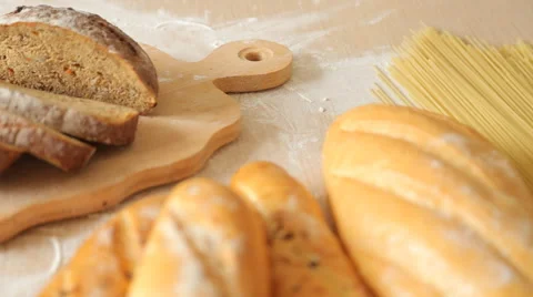 Focus on bread in a farm. Stock Footage 65517680