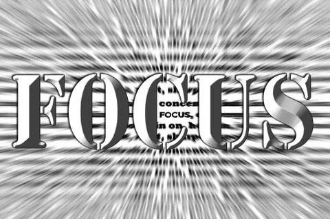 Focus - Chisel effect - White Font Stock Illustration