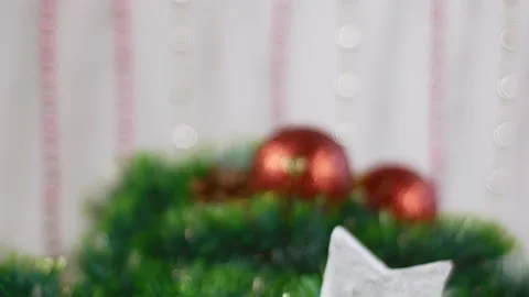 Focus on Christmas decorations. Stock Footage