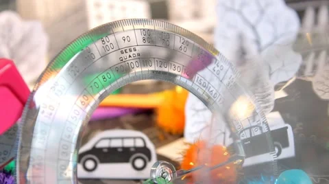 Focus - Circle - Try Square - protractor 01 Stock Footage 61716988
