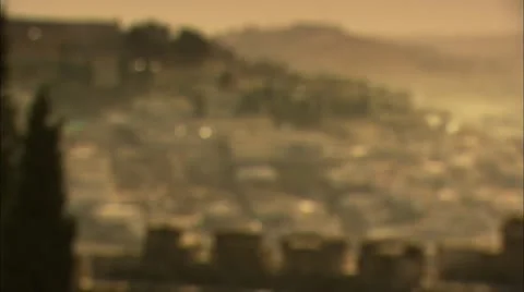 Focus into Cityscape of Jerusalem 스톡 동영상 12761377