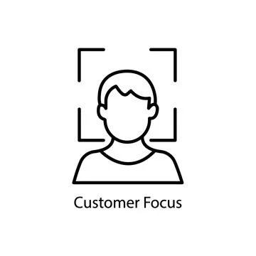Focus on client icon, customer centricity line vector Stock Illustration