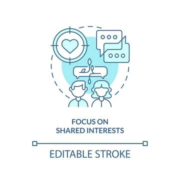 Focus on common interests blue concept icon Stock Illustration