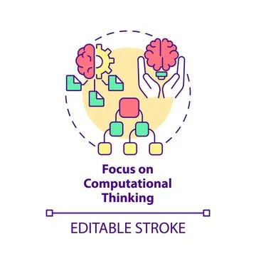 Focus on computational thinking concept icon イラスト素材