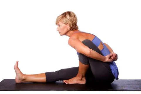 Focus concentration in yoga Stock Photos