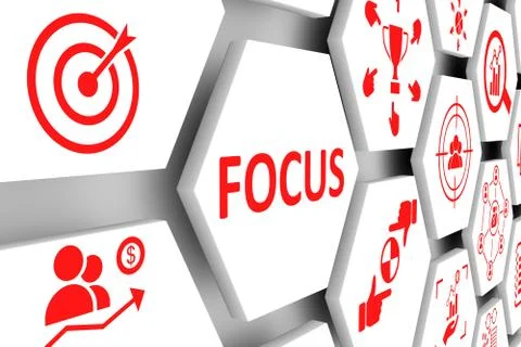 FOCUS concept cell background 3d illustration Stock Illustration