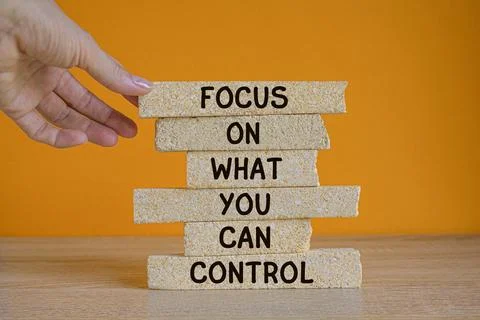 Focus on control symbol. Concept words Focus on what you can control Stock Photos