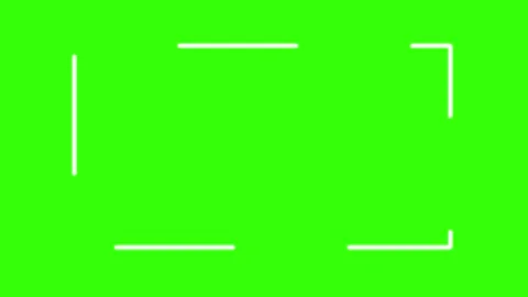 Focus corner brackets frame animation on green screen, white viewfinder HUD over Stock Footage 341603435