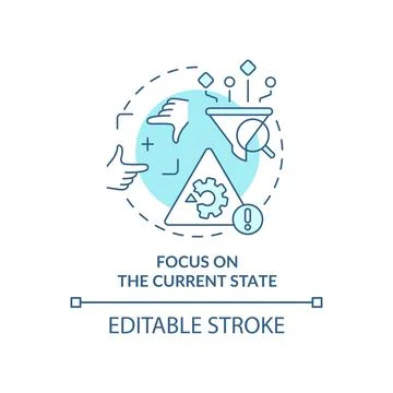 Focus on current state turquoise concept icon Illustrazione stock