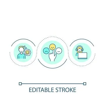 Focus on customer satisfaction loop concept icon Stock Illustration