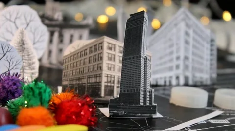 Focus - cut-outs cityscape 04 Stock Footage 61717982