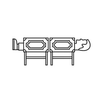Focus cutting man in circus icon, outline style Illustrazione stock