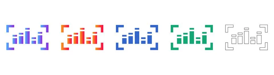 Focus Data Analysis Icons Illustrazione stock