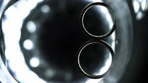 Focus Depth Of Field On Engagement Wedding Rings. Vertical Screen Shot Stock Footage 169084683