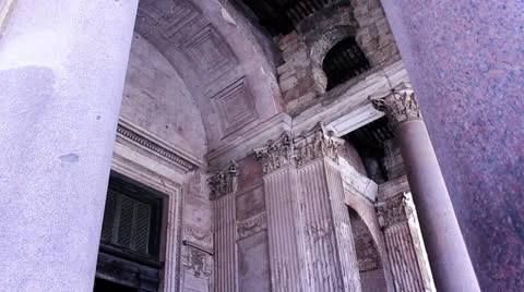 FOCUS DETAIL OF COLUMNS OF PANTHEON Stock Footage 26177322