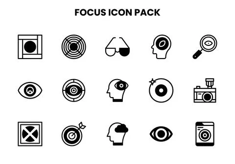 Focus DuoTone Graphics Icons Pack Stock Illustration