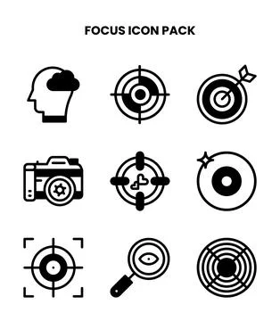 Focus DuoTone Vector Icons Pack Stock Illustration