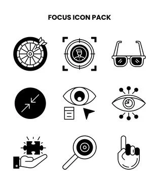 Focus DuoTone Vector Icons Pack Stock Illustration