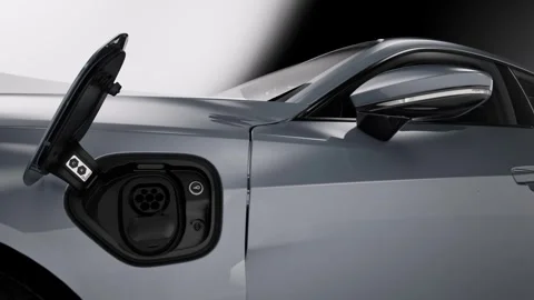 Focus on the Electric Vehicle Charging Plug Stock Footage 317246928