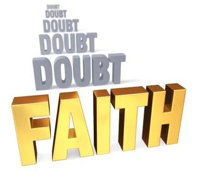 Focus on faith over doubt Stock Illustration