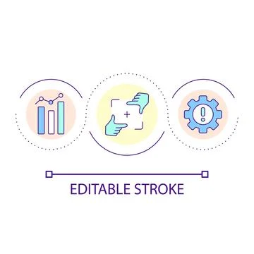 Focus on finding issues loop concept icon Illustrazione stock