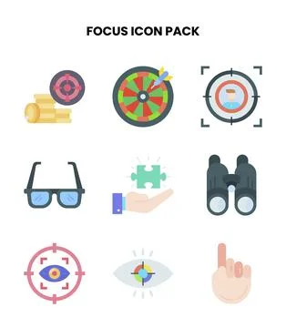 Focus Flat Icons Pack Stock Illustration