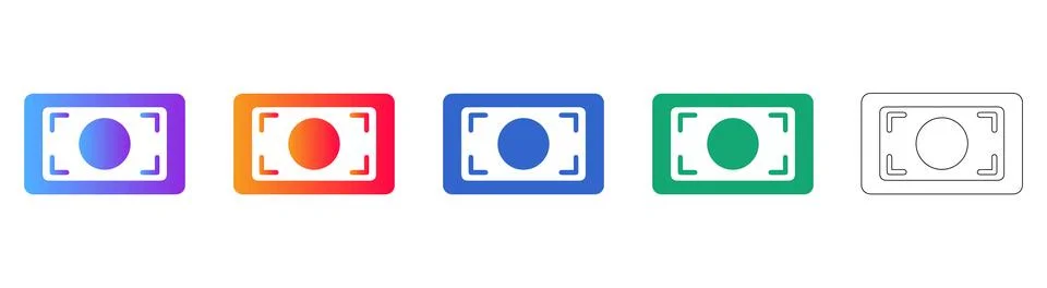 Focus Frame Icon Set in Five Styles Stock-Illustration
