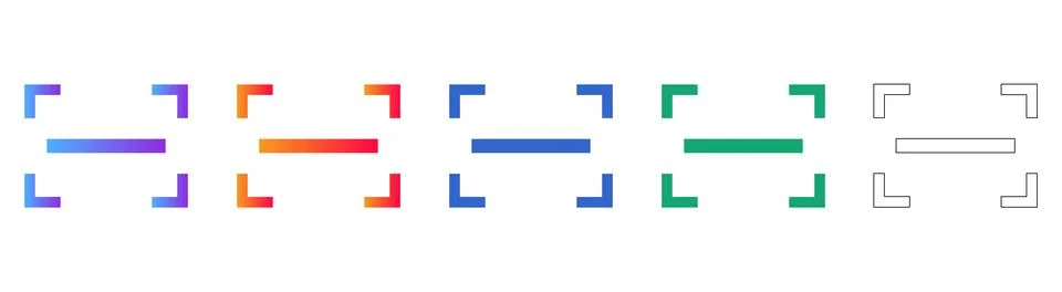 Focus Frames Gradient Icon Set for UI Design Stockillustratie