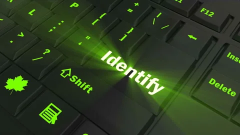 Focus on the green glowing Identify button Stock Footage 100679777