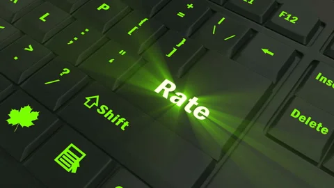 Focus on the green glowing Rate button Stock Footage 100685770