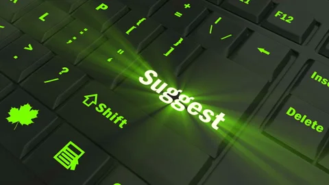 Focus on the green glowing Suggest button Stock Footage 100681067
