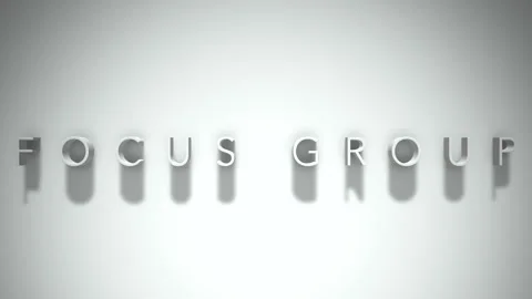 Focus group 3D title animation with shadows on a white background Stock Footage 296911450