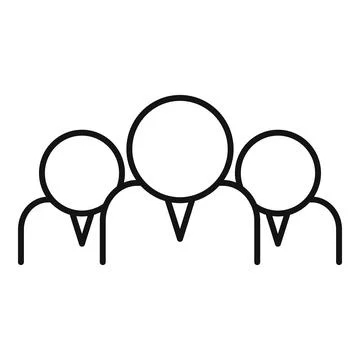 Focus group icon outline vector. Social trust Stock Illustration