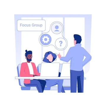 Focus group isolated concept vector illustration. Ilustración de archivo