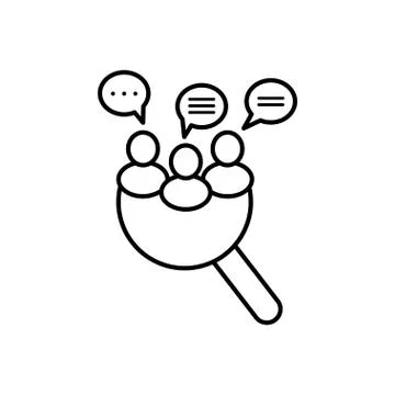 Focus group line icon on white background Stockillustratie