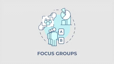 Focus groups blue concept icon animation Stock Footage 337935637