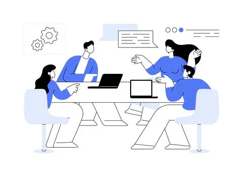 Focus groups isolated cartoon vector illustrations. Ilustración de archivo