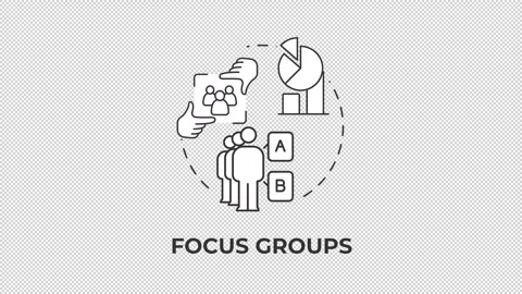 Focus groups line concept icon animation Stock Footage 337774167