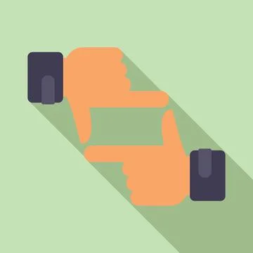Focus hands icon flat vector. Team customer Stock Illustration