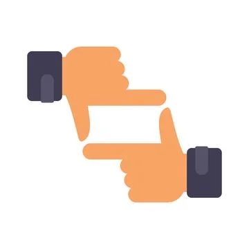 Focus hands icon flat vector. Team customer Stock Illustration